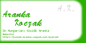 aranka koczak business card