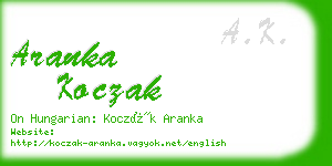 aranka koczak business card